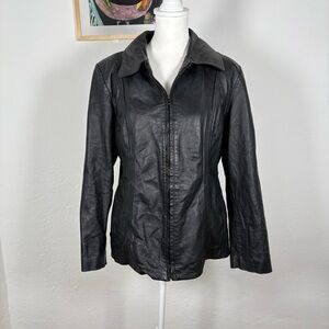 Vintage 100% Black Leather Jacket